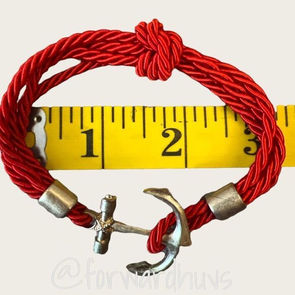 Bundle Sale 3 for $15 | Red Rope Anchor Bracelet | Silver Tone Hardware - Picture 9 of 10